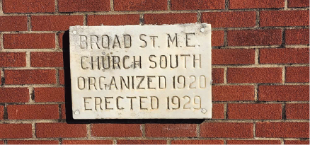 Image of the Broad Street Church cornerstone